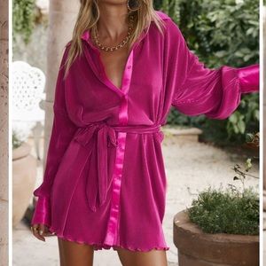 Pink Plisse Dress
